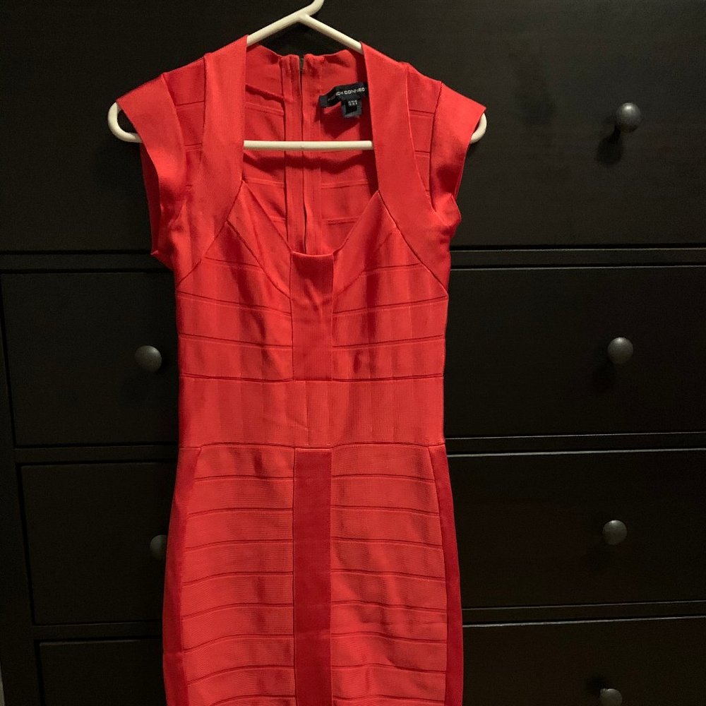 French Connection Red Bandage Dress